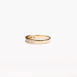 Bague Alliance demi - tour diamants en or jaune - Castafiore