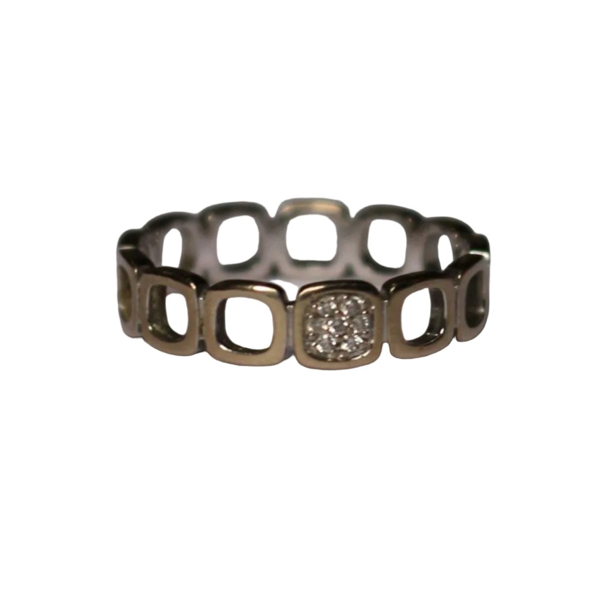 Bague Alliance DINH VAN "Impression Domino" en or blanc et diamants - Castafiore