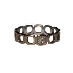 Bague Alliance DINH VAN "Impression Domino" en or blanc et diamants - Castafiore