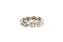 Bague Alliance en blanc, or jaune et diamants - Castafiore