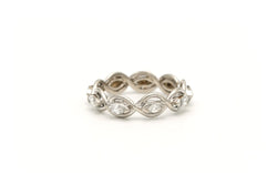 Bague Alliance en blanc, or jaune et diamants - Castafiore