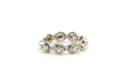 Bague Alliance en blanc, or jaune et diamants - Castafiore