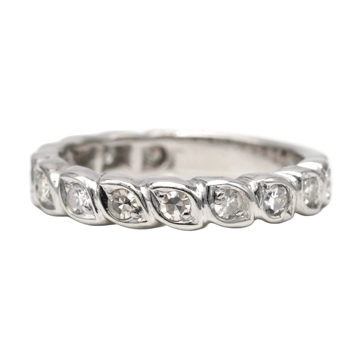 Bague Alliance en or blanc et diamants - Castafiore