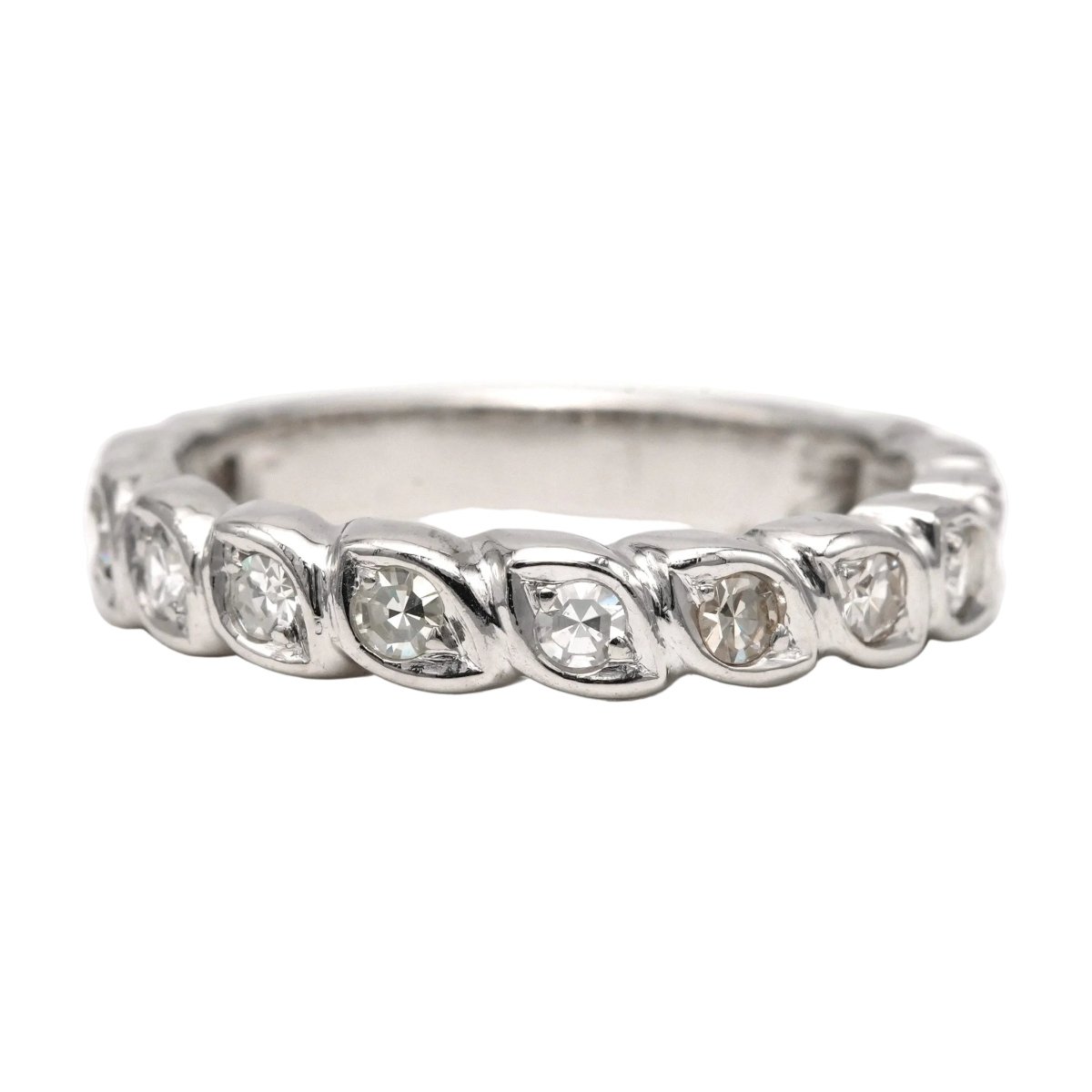 Bague Alliance en or blanc et diamants - Castafiore