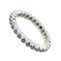 Bague Alliance en or blanc et saphirs - Castafiore