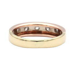 Bague Alliance en or blanc, or jaune, or rose et diamants - Castafiore