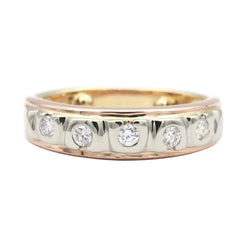 Bague Alliance en or blanc, or jaune, or rose et diamants - Castafiore