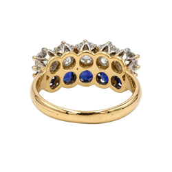 Bague Alliance en or blanc, or jaune, saphirs et diamants - Castafiore