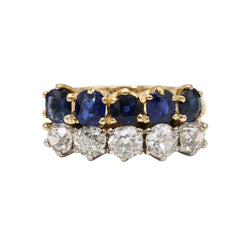Bague Alliance en or blanc, or jaune, saphirs et diamants - Castafiore