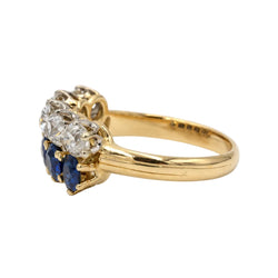 Bague Alliance en or blanc, or jaune, saphirs et diamants - Castafiore