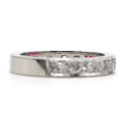 Bague Alliance en or blanc, rubis et diamants - Castafiore
