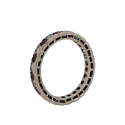 Bague Alliance en or blanc, rubis et diamants - Castafiore