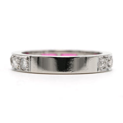 Bague Alliance en or blanc, rubis et diamants - Castafiore