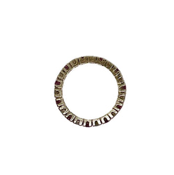 Bague Alliance en or blanc, rubis, saphirs et diamants - Castafiore