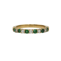 Bague Alliance en or jaune, émeraudes et diamants - Castafiore