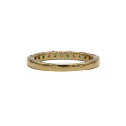 Bague Alliance en or jaune, émeraudes et diamants - Castafiore