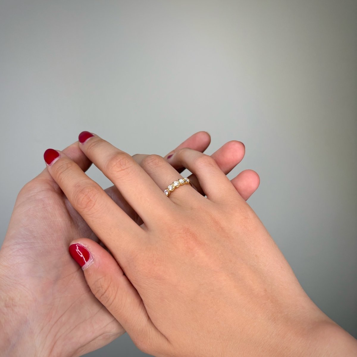 Bague Alliance en or jaune et diamants