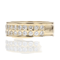 Bague Alliance en or jaune et diamants - Castafiore