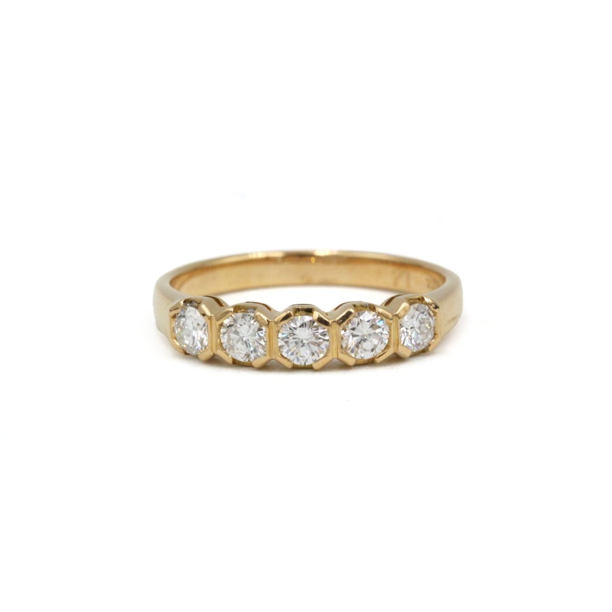Bague Alliance en or jaune et diamants - Castafiore