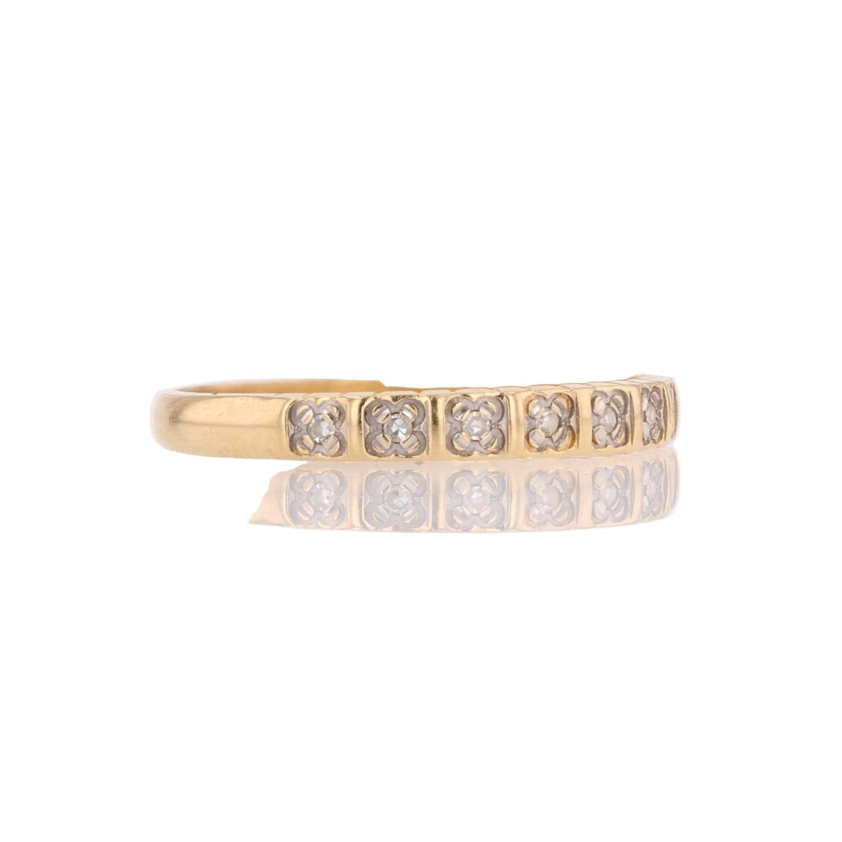 Bague Alliance en or jaune et diamants - Castafiore