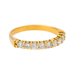 Bague Alliance en or jaune et diamants - Castafiore