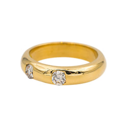Bague Alliance en or jaune et diamants - Castafiore