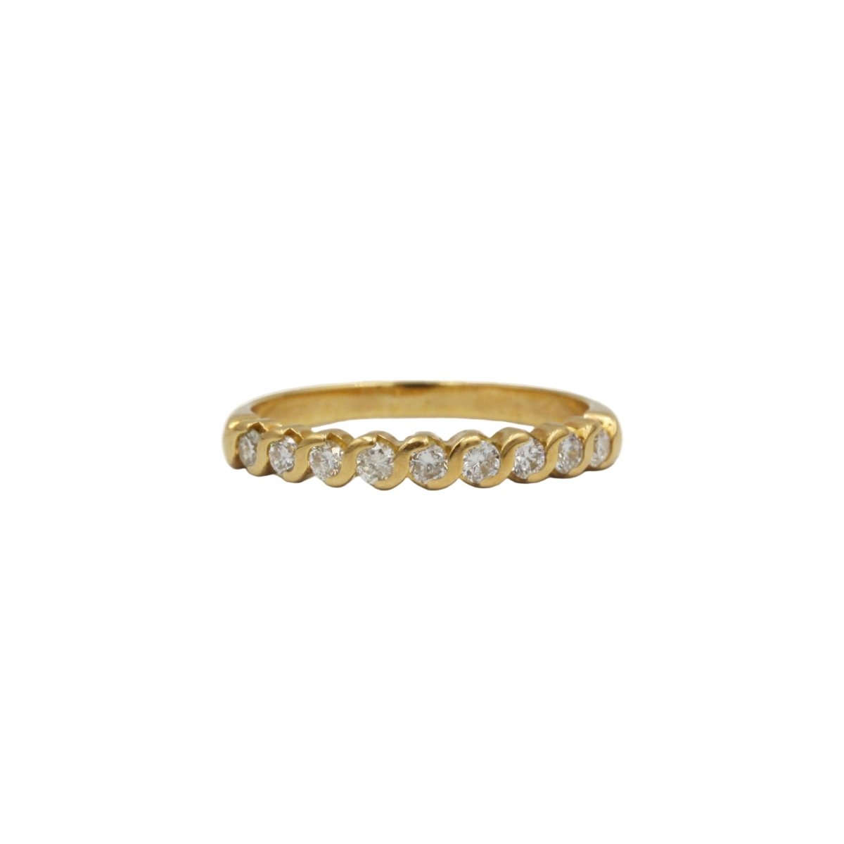 Bague Alliance en or jaune et diamants - Castafiore