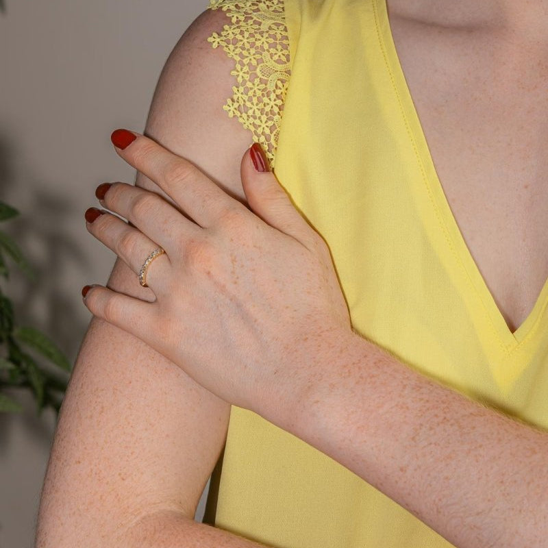 Bague Alliance en or jaune et diamants - Castafiore