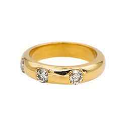 Bague Alliance en or jaune et diamants - Castafiore