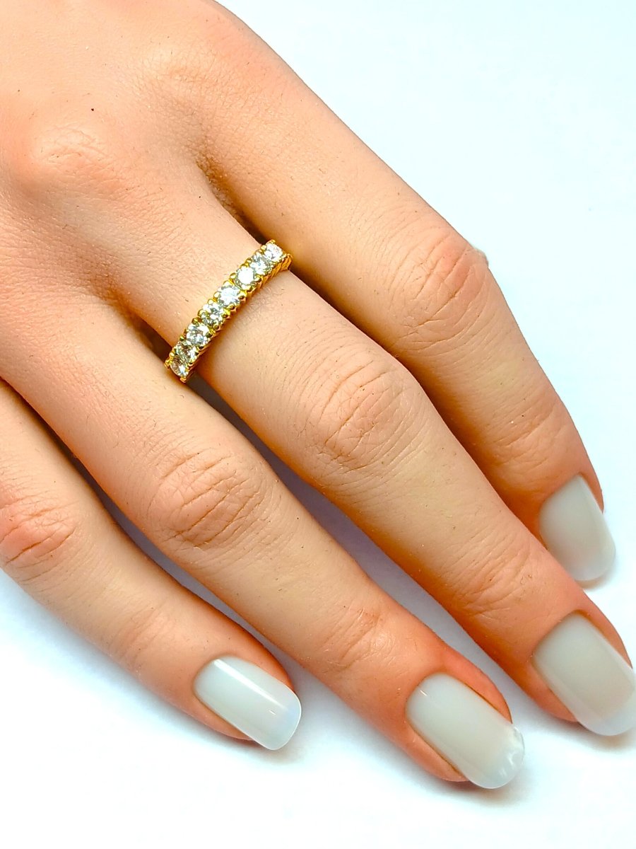 Bague Alliance en or jaune et diamants - Castafiore