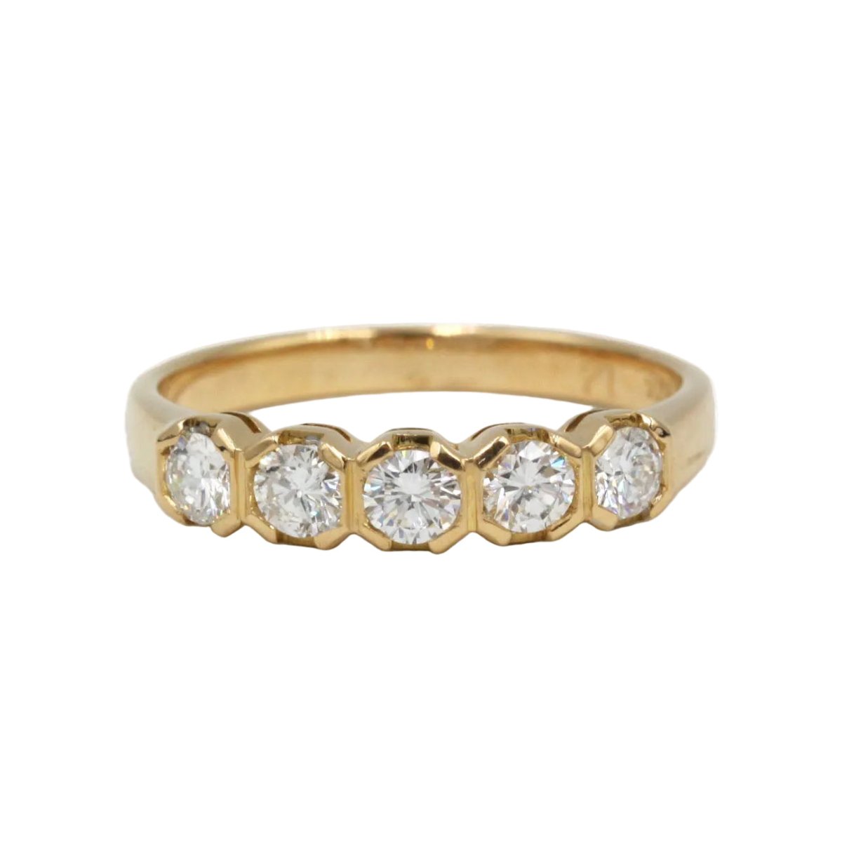 Bague Alliance en or jaune et diamants