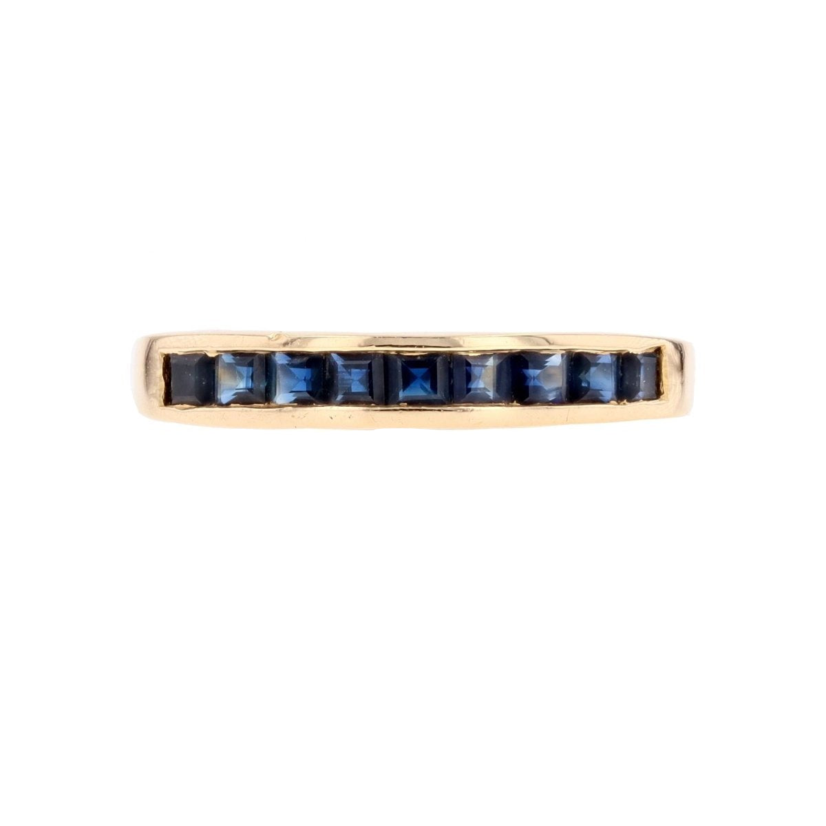 Bague alliance en or jaune et saphir - Castafiore