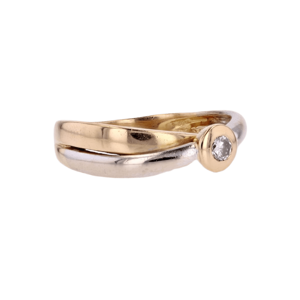 Bague Alliance en or jaune, or blanc et diamant - Castafiore