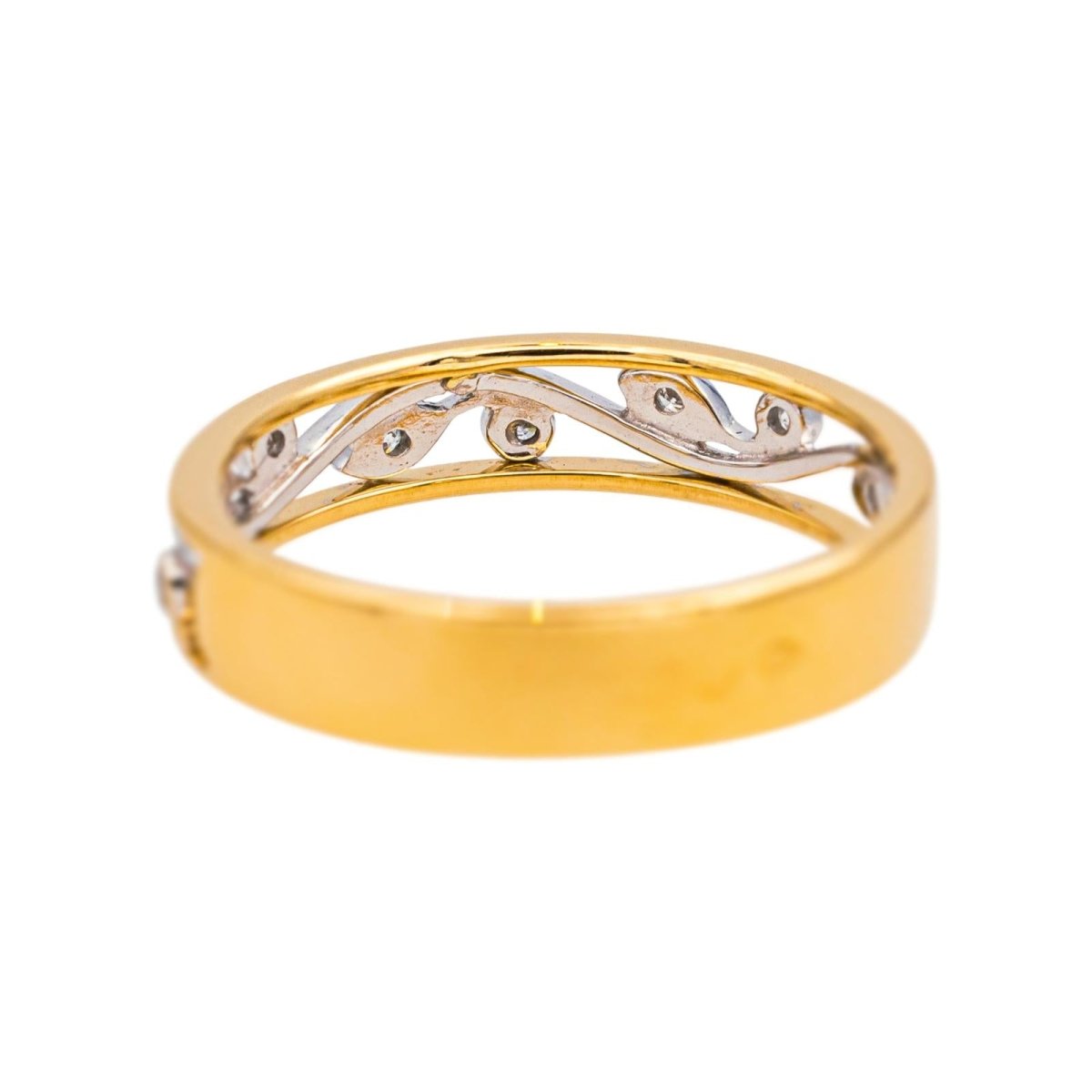 Bague Alliance en or jaune, or blanc et diamants - Castafiore