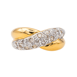 Bague Alliance en or jaune, or blanc et diamants - Castafiore