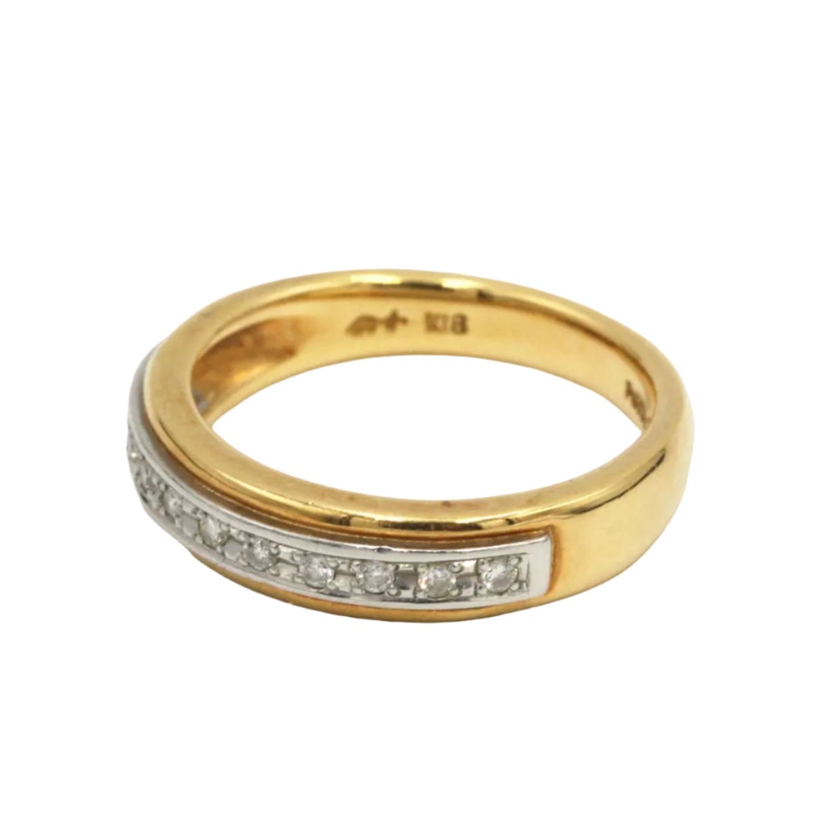 Bague Alliance en or jaune, platine et diamants - Castafiore