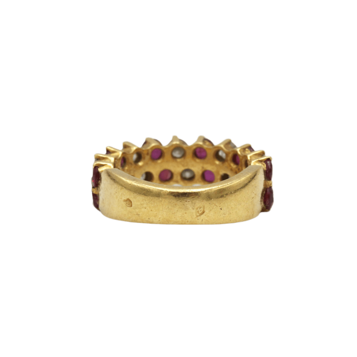 Bague Alliance en or jaune, rubis et diamants - Castafiore
