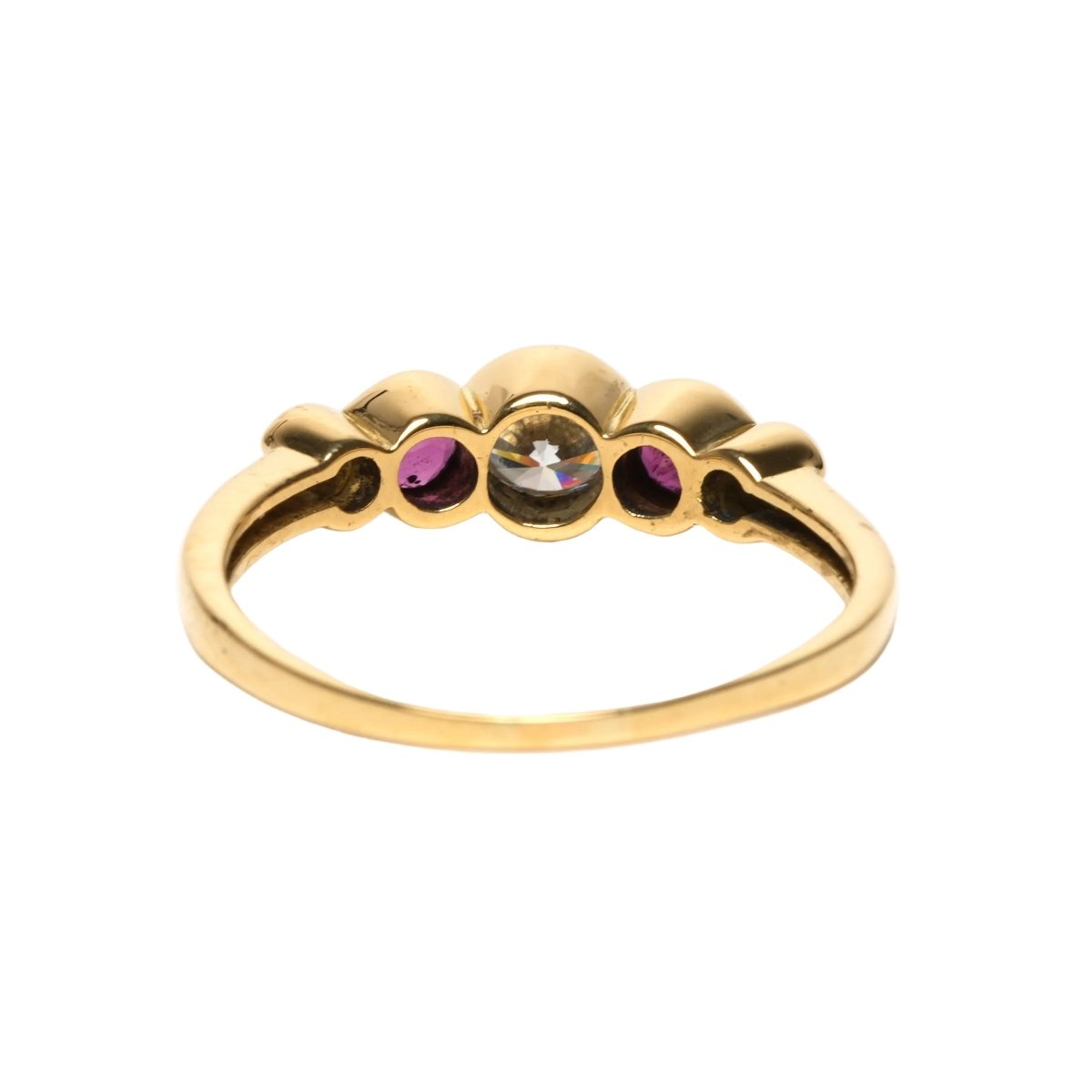 Bague Alliance en or jaune, rubis et diamants - Castafiore
