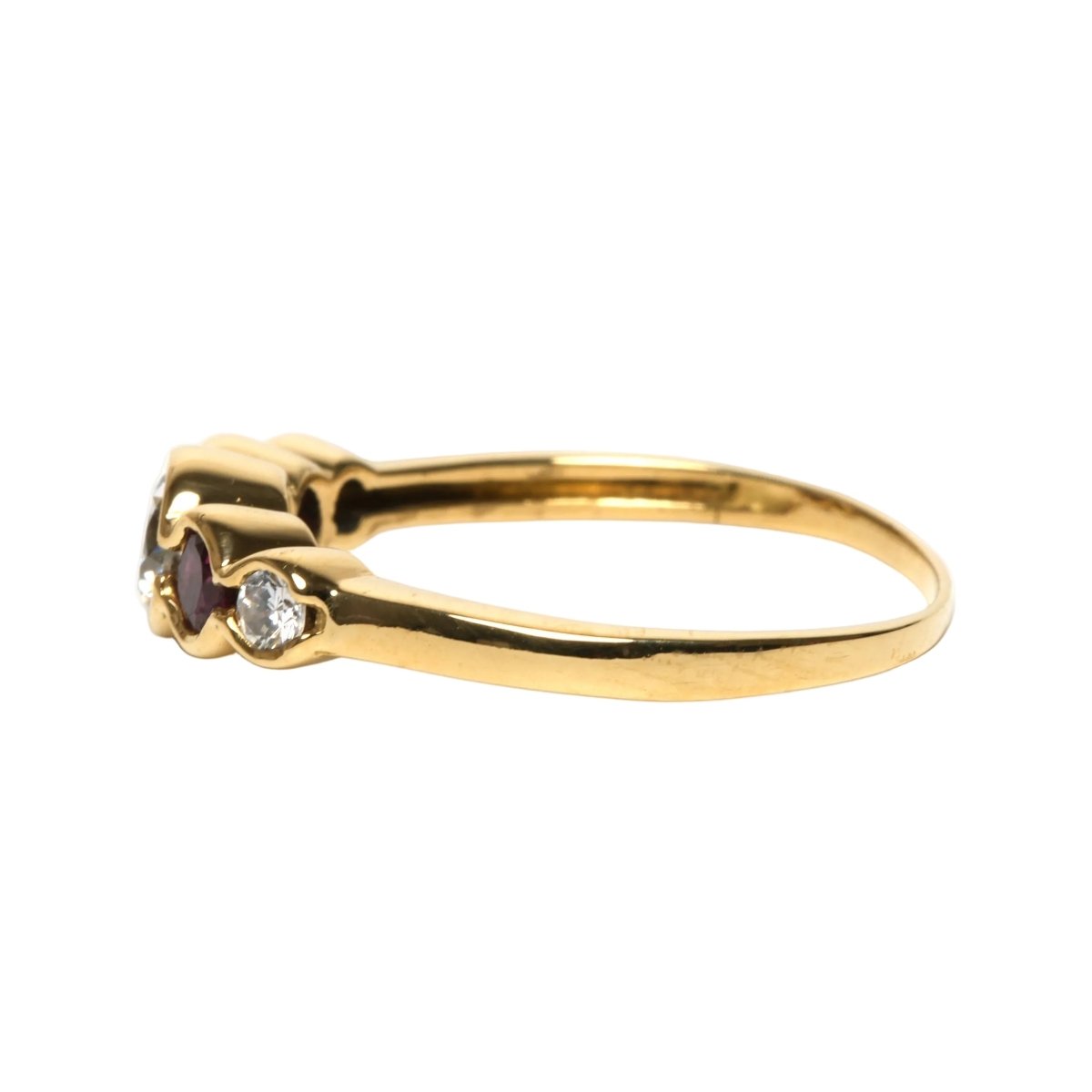 Bague Alliance en or jaune, rubis et diamants - Castafiore