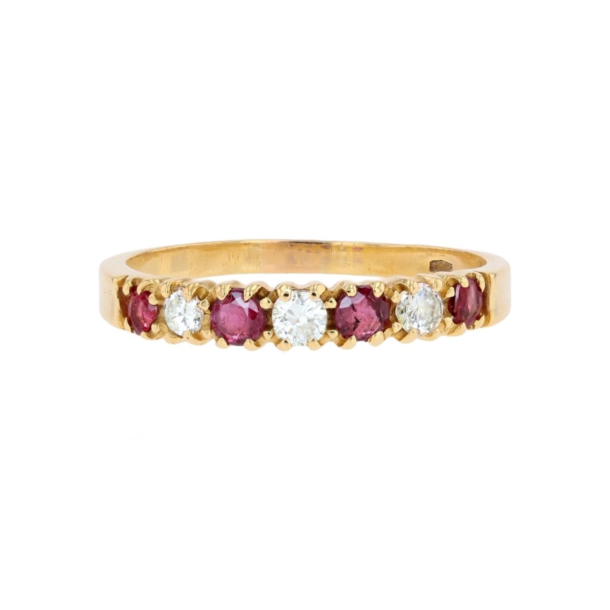 Bague Alliance en or jaune, rubis et diamants - Castafiore