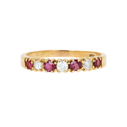 Bague Alliance en or jaune, rubis et diamants - Castafiore