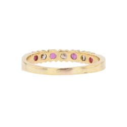 Bague Alliance en or jaune, rubis et diamants - Castafiore