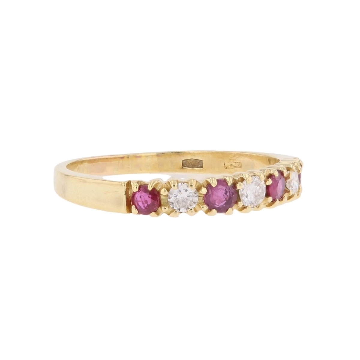 Bague Alliance en or jaune, rubis et diamants - Castafiore