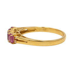 Bague Alliance en or jaune, saphirs et diamants - Castafiore