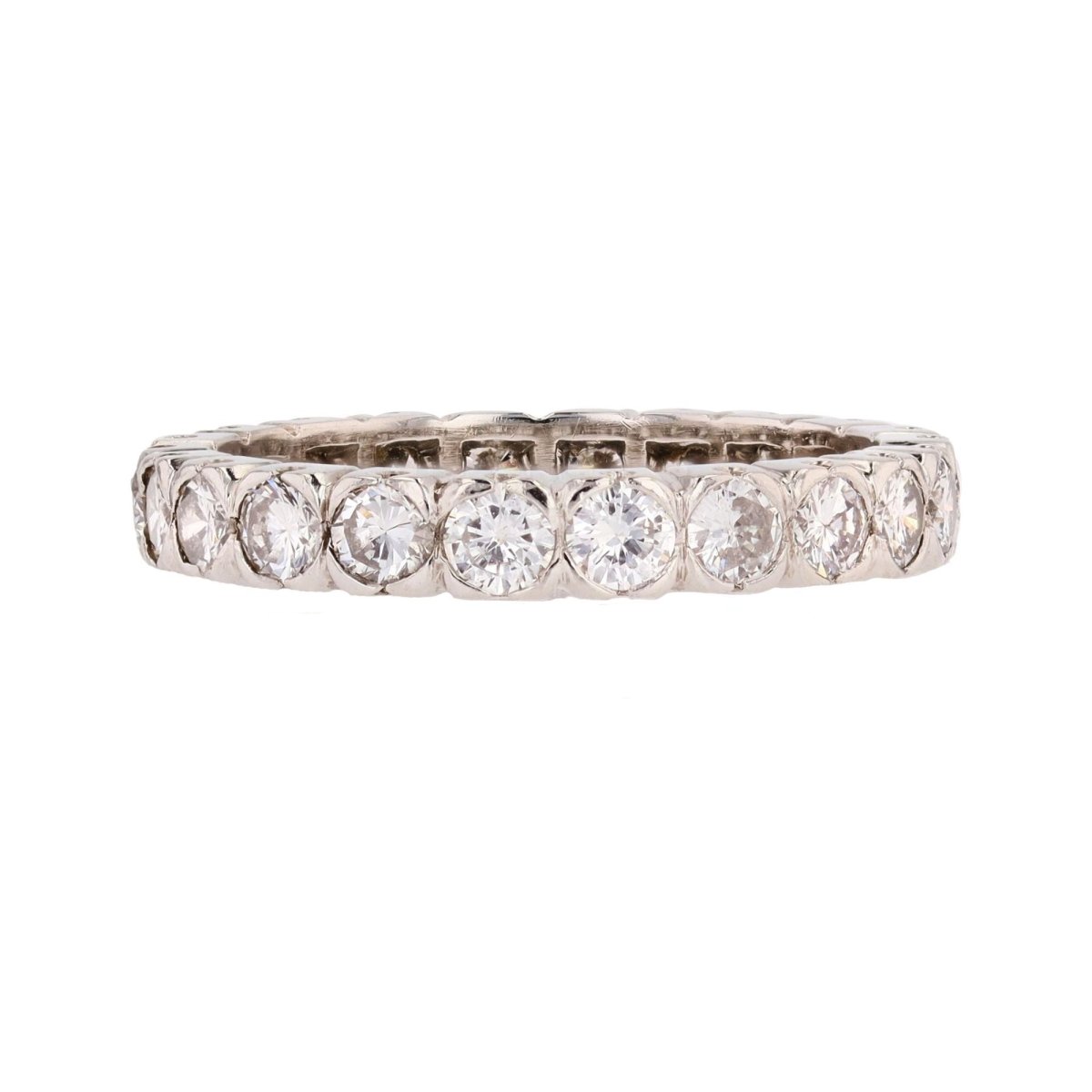 Bague Alliance en platine et diamants - Castafiore