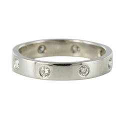 Bague Alliance en platine et diamants - Castafiore