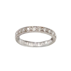 Bague Alliance en platine et diamants - Castafiore