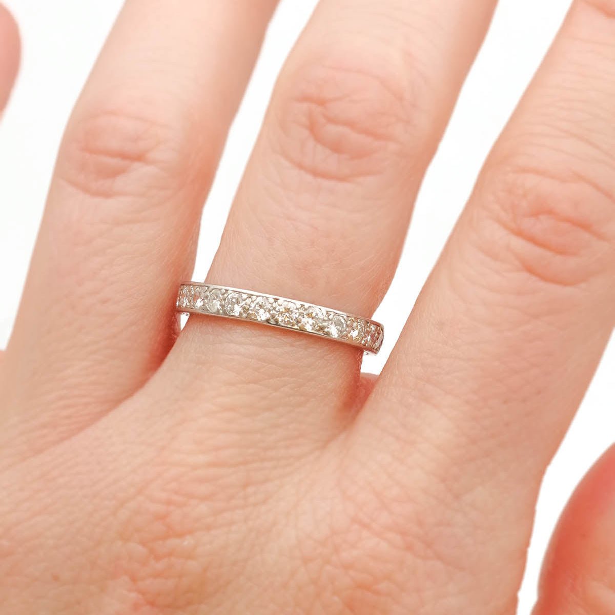 Bague Alliance en platine et diamants - Castafiore