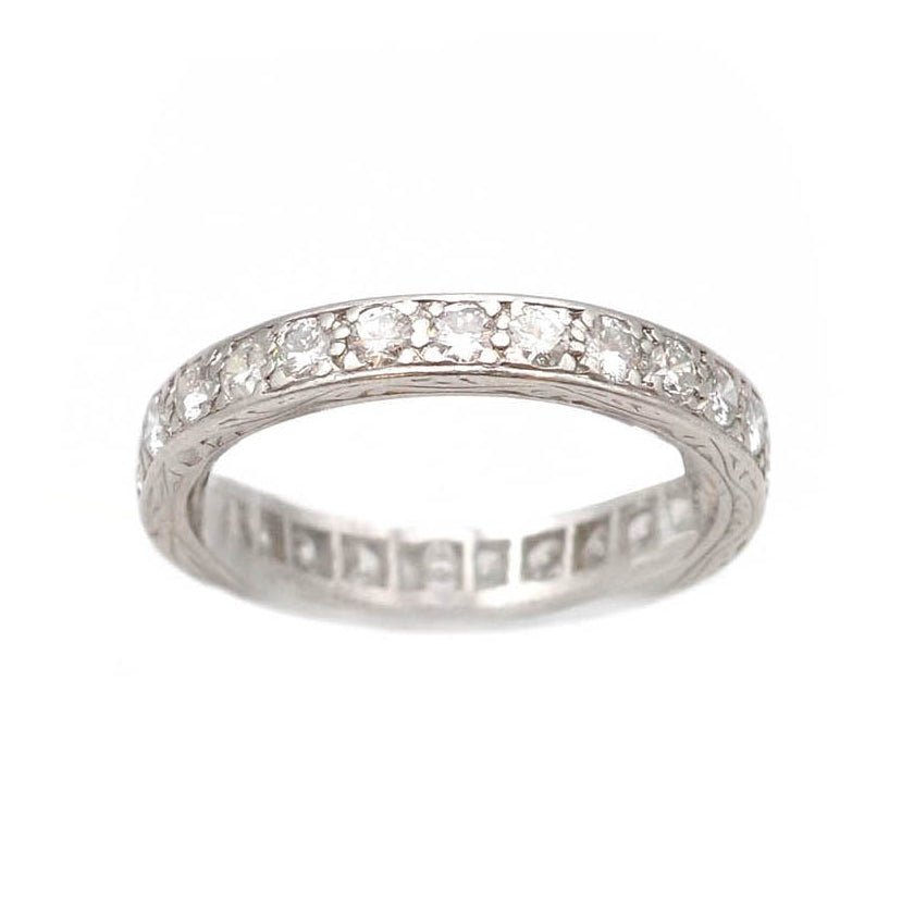 Bague Alliance en platine et diamants - Castafiore