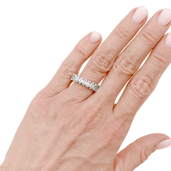 Bague Alliance en platine et diamants - Castafiore